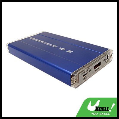 Blue USB 2.0 2.5" SATA HDD External Enclosure Hard Drive Case Box