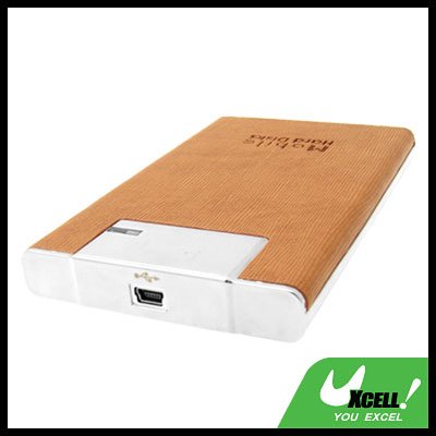 2.5" USB SATA HDD Silver Aluminum External Hard Drive Enclosure Case Brown