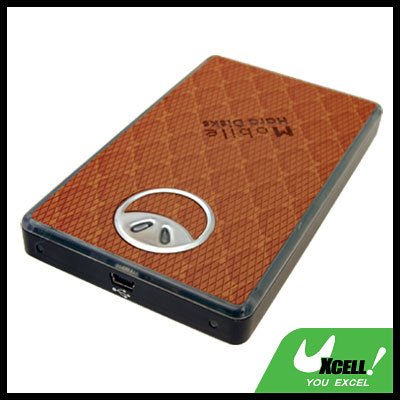 2.5" USB SATA HDD Aluminum External Hard Drive Enclosure Case Brown