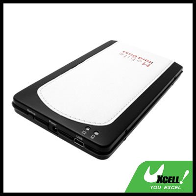 2.5" USB OTB SATA HDD Leather Mobile Hard Disk Enclosure Case White