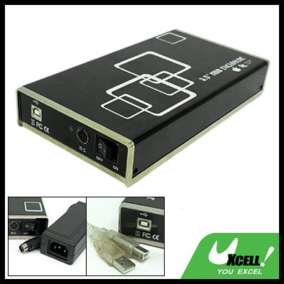3.5" Black USB 2.0 SATA IDE HDD External Hard Drive Enclosure Case