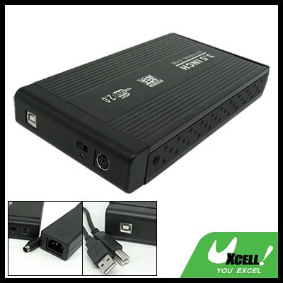 3.5" USB 2.0 to SATA IDE HDD External Hard Drive Enclosure Case Black