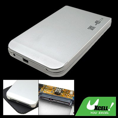 Aluminum SATA 2.5" USB 2.0 HDD Hard Drive Enclosure Case Silvery