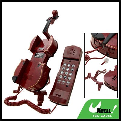Classic Violin Corded Telephone (KXT-3B) - Mahogany Color