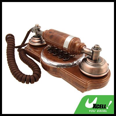 Vintage Brown Corded Wall Mount Home Telephone