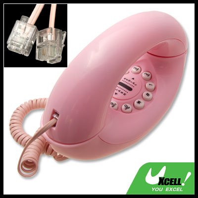 Hi-Low Tone Pulse Pink RJ11 Scroll Corded Desk Home Telephone