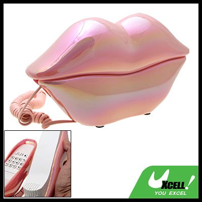 Mouth's Lips RJ11 Desk Home Telephone Like Pink Pearl Style