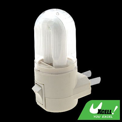 2 Pin Plug AC Power Saving Night Light White