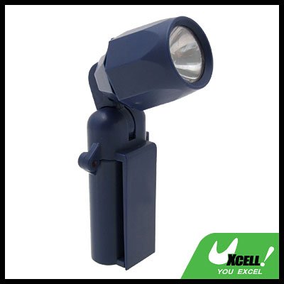 90 Degree Rotating Lamp Head Clip Torch Flashlight Blue