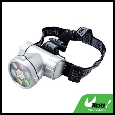 6 Super White LED + Head Strap Mini Headlamp Flashlight