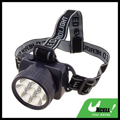 7 White LED Head Flashlight Headlamp with Head Strap