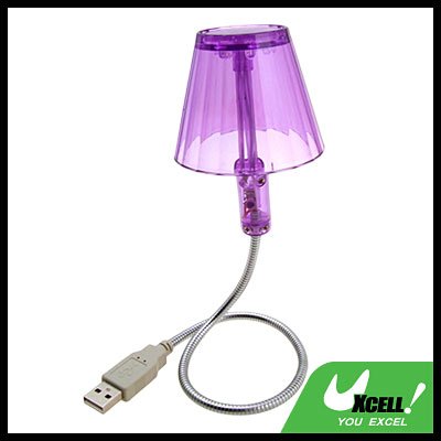 14" USB Desk Computer PC Lamp Metal Flexible Neck Purple