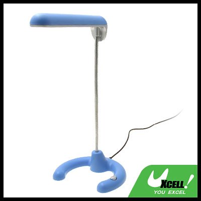 10 White LED Lights USB Stem Desk Table Reading Lamp Light Blue