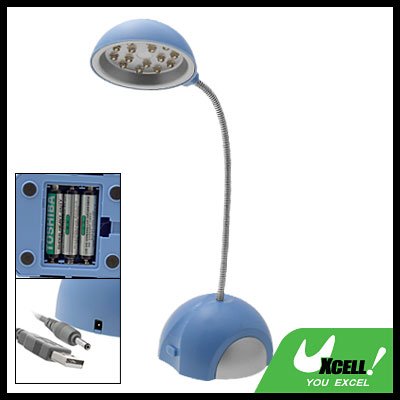 15 LED New Blue USB Desk Lamp for Work Leisure