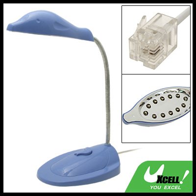 Telephone RJ11 Powered 12 LED Desk Reading Lamp Light Dolphin