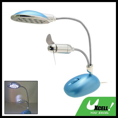 13 LED USB Desk Lamp Light with Fan for Desktop Laptop