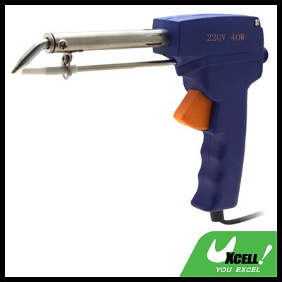 40W Electric Automatic Deliver Tin Heater Welding Soldering Wiring Gun Tool Purple Handle