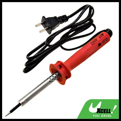 40W Professional Electric Nichrome Heater Soldering Iron Tool Red Handle