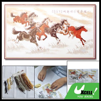 Counted Cross Stitch Cross-Stitch Kit with 8 Horse Design