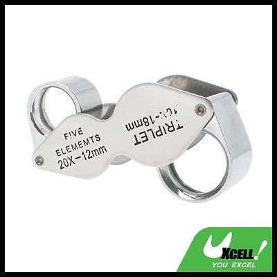 High Precision Folding 10X 20X Dual Lens Jeweler Loupe Magnifier Magnifying Glass