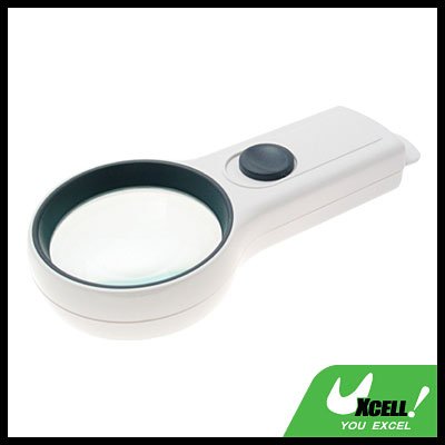 4X High-Quality Pocket Illuminated Magnifier Magnifying Glass - White