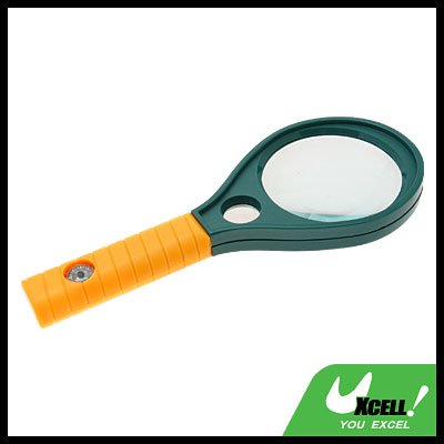60mm Dia 4x 6x Mineral Glass Handle Magnifier Magnifying Glass With Compass