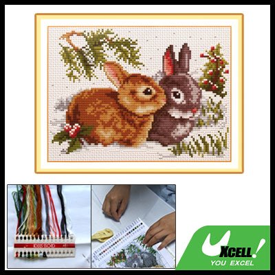 A Couple of Rabbits Pattern X-Stitch Counted Cross Stitch Kit