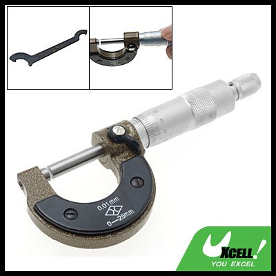 25MM Micrometer Caliper Gauge Mechanist Measure Tool Silver & Black***/