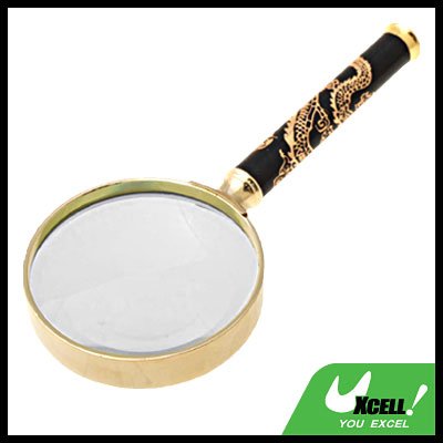 Golden Dragon 2X Pocket Metal Reading Magnifier Magnifying Glass