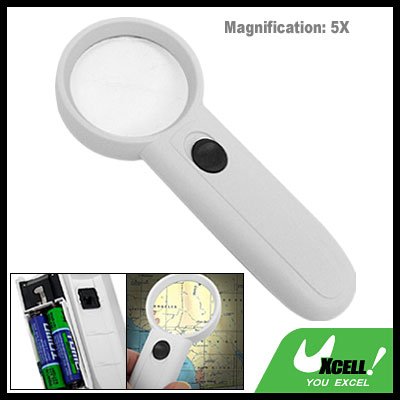 5X Lighted Reading Map Magnifier Hand Held Magnifying Glass