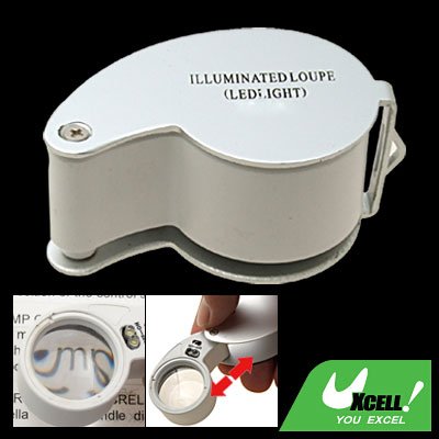 40X Mini Magnifier Magnifying Glass LED Illuminate Jeweller Loupe