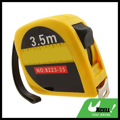 3.5M Retractable Pocket Tape Measure Rule Yellow