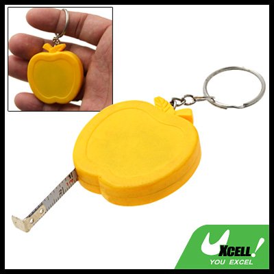Pocket Apple Retractable Tape Measure Ruler Keychain