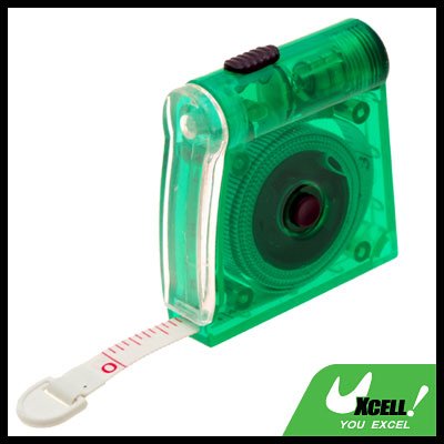 Green 1M Mini Pocket Tape Measure Ruler with LED Light