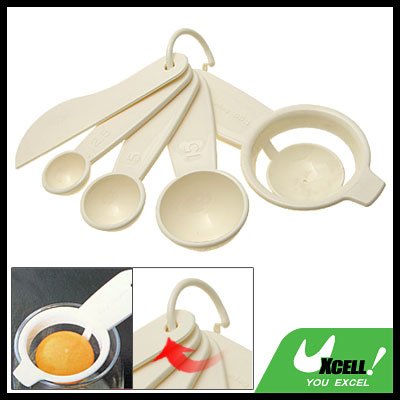 Kitchen Plastic Measuring Spoons Egg Separator Leveling Knife Set