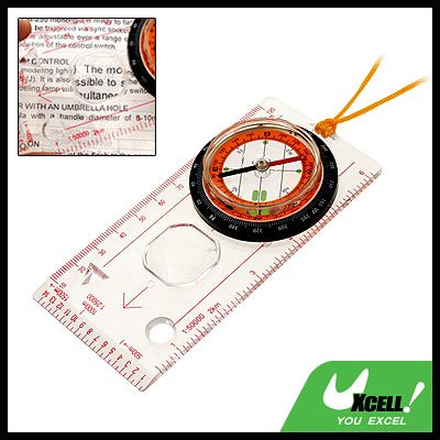Camping Hiking Baseplate Compass Ruler Magnifier Map