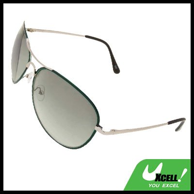Aviator Style Women Man Unisex Metal Frame Green Sunglasses