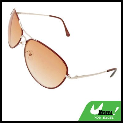 Orange Aviator Metal Frame Unisex Women Sunglasses