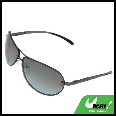 Green Lens Metal Frame Men Eyeglasses Aviator Sunglasses