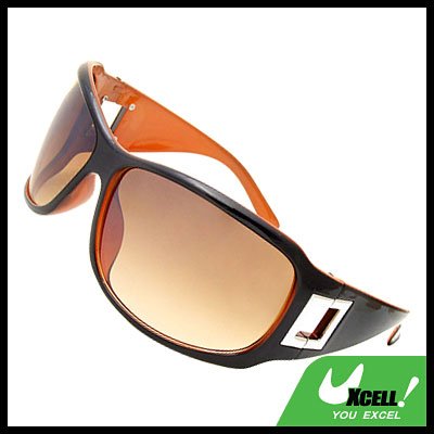 Lohan Transparent Brown Lens Black Frame Oversize Men Motorcycle Sunglasses