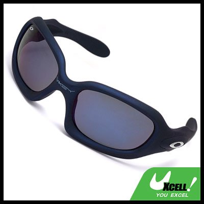 Deep Blue Plastic Frame and Color Coated Lens Men's Motorcycle Sunglasses