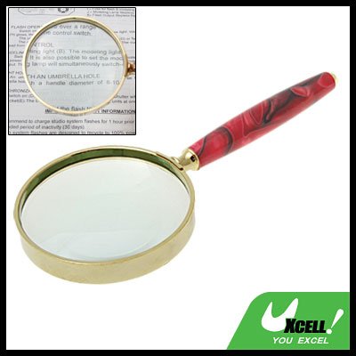 3X Slim Handle Metal Magnifying Glass Magnifier for Reading