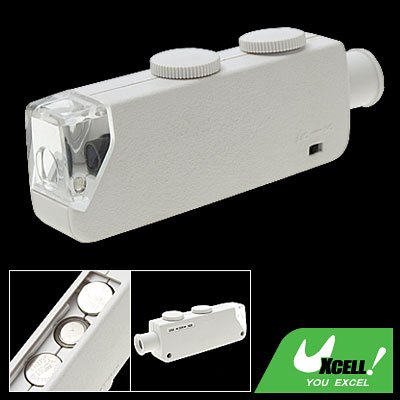 White Illuminated Lighted 160X-200X Microscope Magnifier