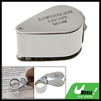 30X Folding LED Magnifier Magnifying Glass Jewelry Loupe