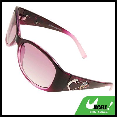Heart Purple Stylish Girls Womans Sports Sunglasses