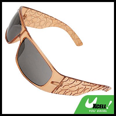 Brown Frame Wide Lens Eyewear Sports Men's Sunglasses