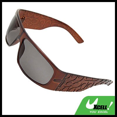Unevenly Coffee Wide Lens Eye Wear Sport Men's Sunglasses