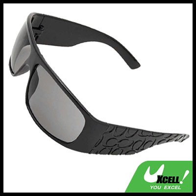 Wide Lens Unevenly Eye Wear Sport Men's Sunglasses Black