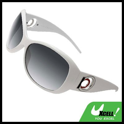 Women Plastic Sports Sunglasses White Frame