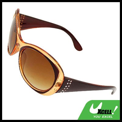 Amber Round Plastic Men's Women's Sport Sunglasses